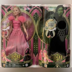 Mattel Wicked Glinda and Elphaba Singing Fashion Dolls Set - Misprint, Error